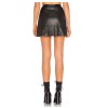 Women Luxury Genuine Leather Sexy Ladies Mini Skirt With Press Studs 